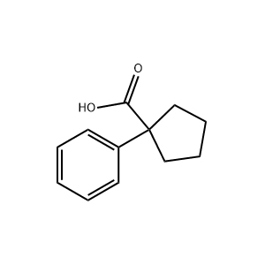 Molecular Structure of 1-Phenyl-1-cyclopentanecarboxylic acid
