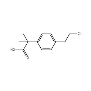 Molecular Structure of 2-[4-(2-Chloroethyl)phenyl]-2-methylpropanoic acid