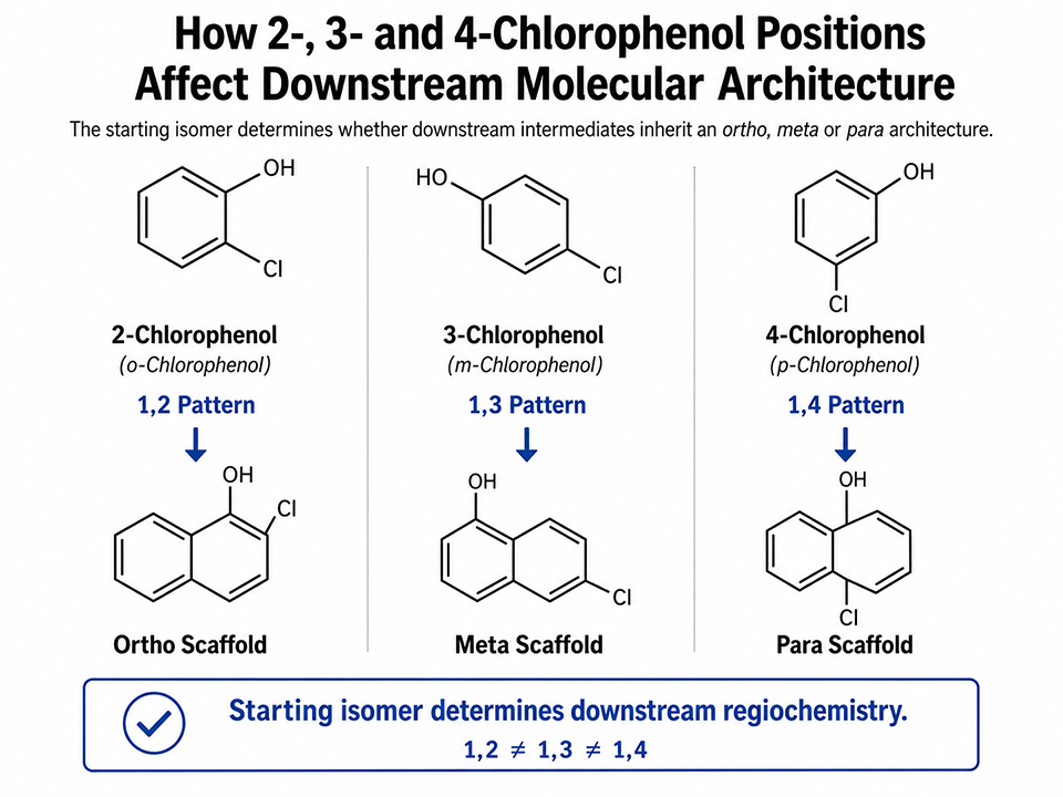 How 2-, 3- and 4-Chlorophenol substitution positions affect downstream molecular architecture How 2-, 3- and 4-Chlorophenol substitution positions affect downstream molecular architecture