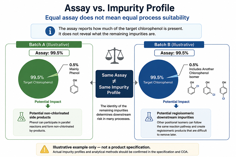 Why chlorophenol assay alone does not define the full impurity profile