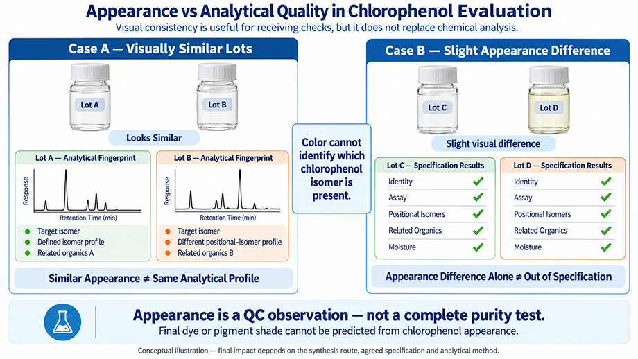 Why chlorophenol appearance alone does not define analytical quality for dye and pigment intermediate production Why chlorophenol appearance alone does not define analytical quality for dye and pigment intermediate production